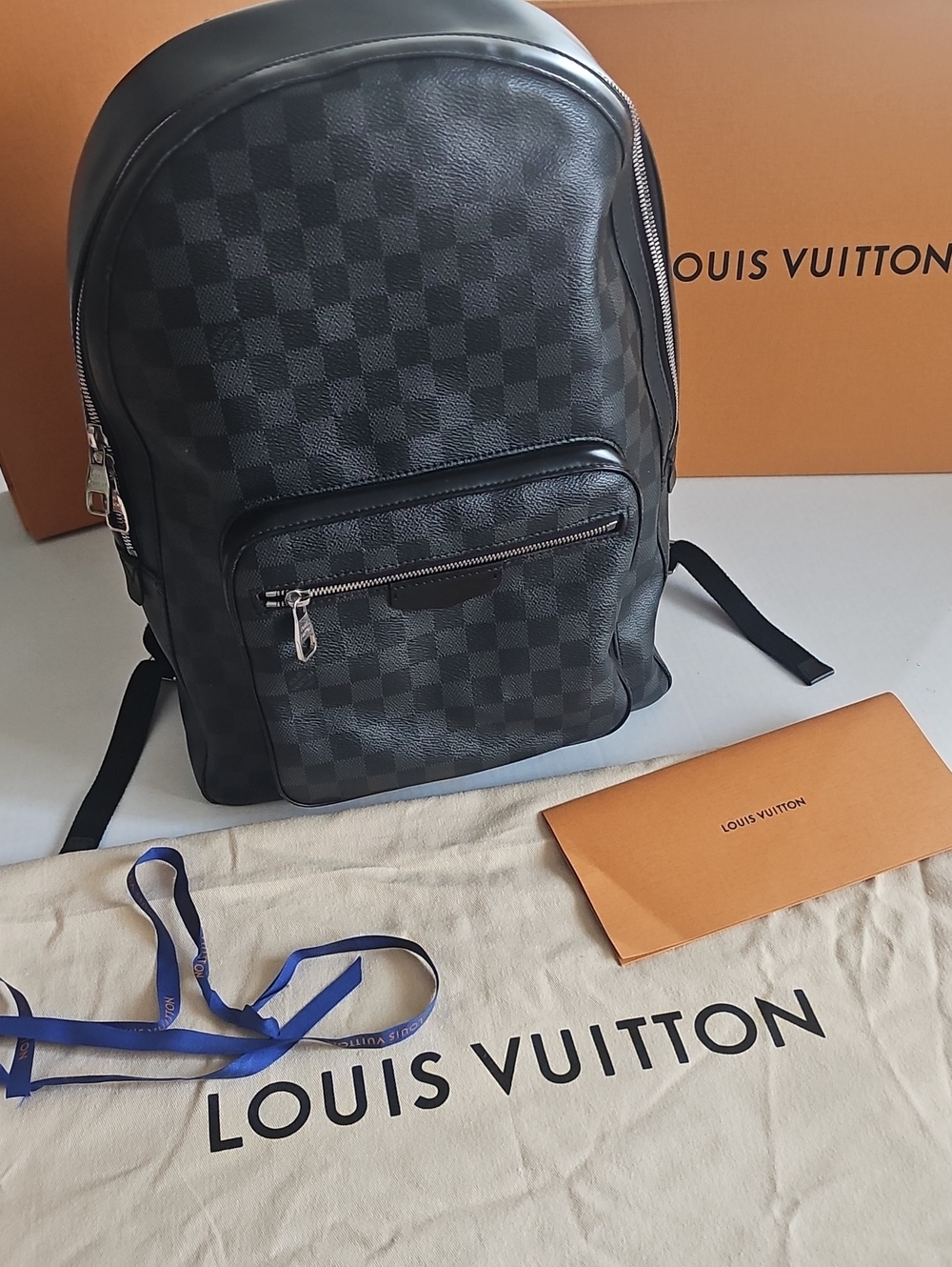 Louis Vuitton Josh Backpack Damier Graphite N41473 Authentic Men’s Bag SD0176
